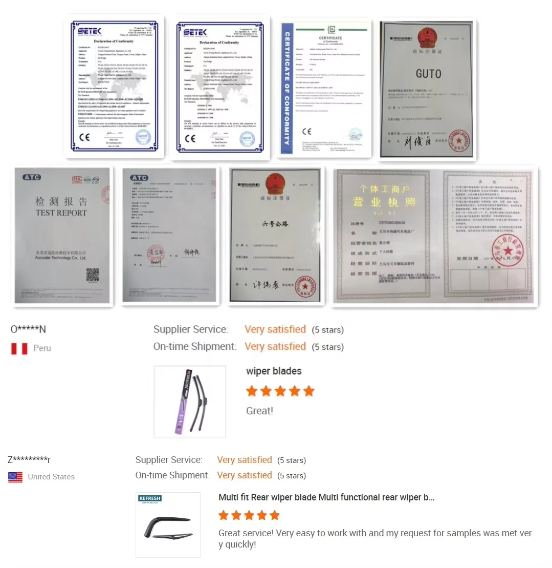 Factory produces car specific wipers local car wiper blades right-hand drive car mats for Rhd driving