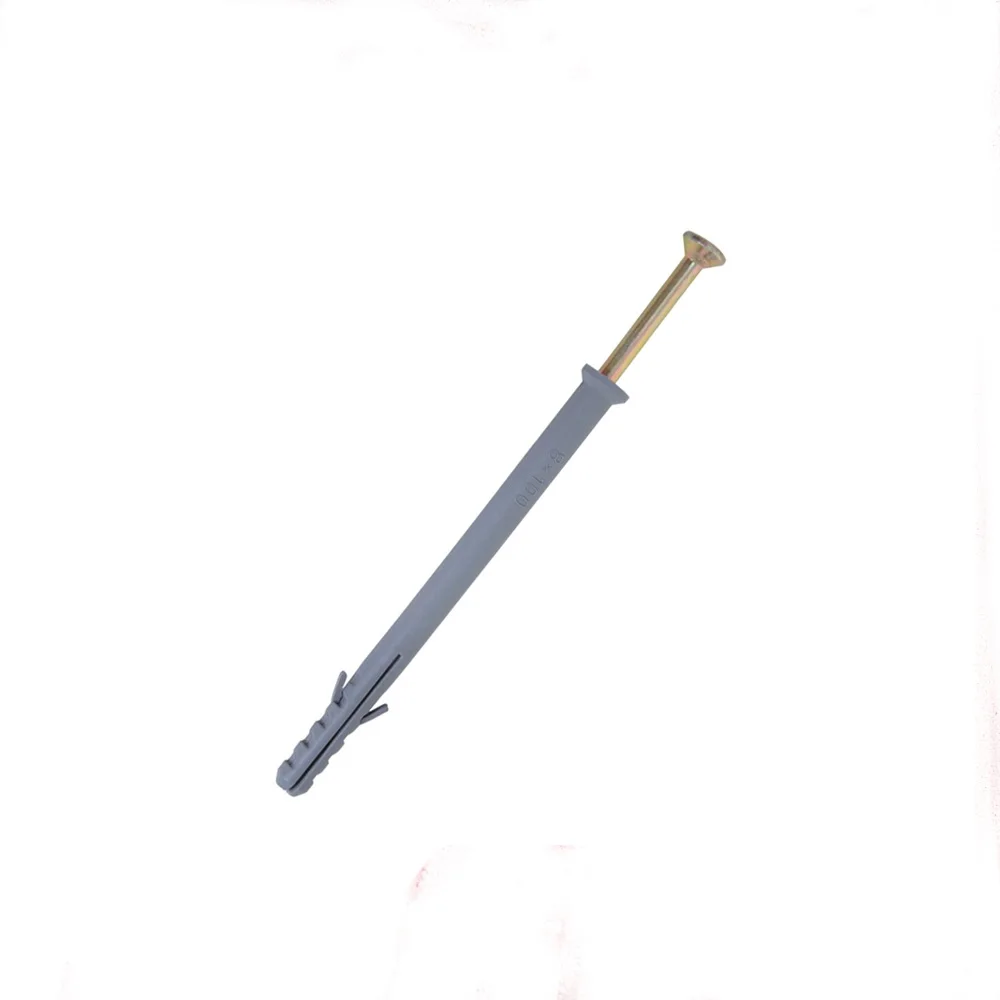 M8X80 nylon frame fixing anchor with PA6 nylon body and bright zinc/ yellow zinc plated nail