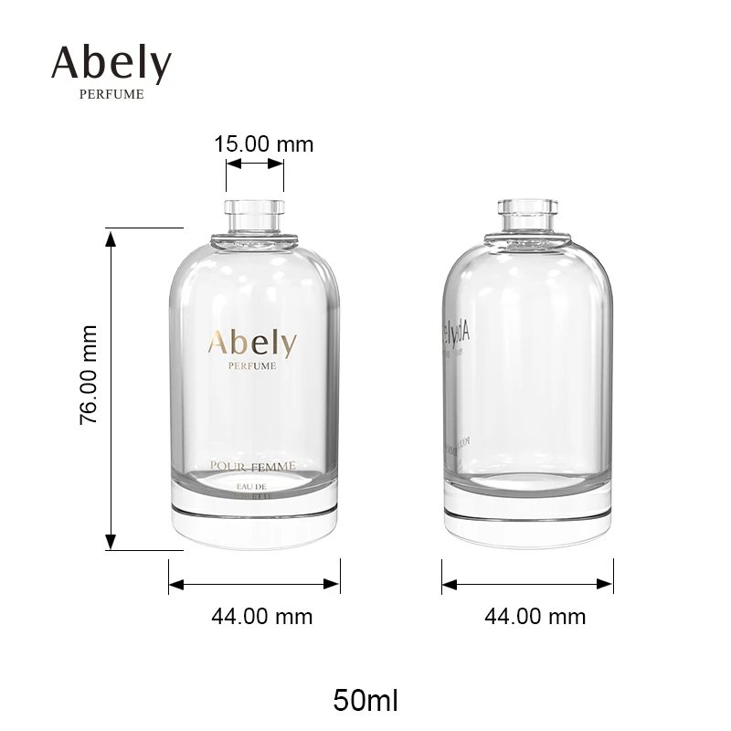 Empty high quality cylinder transparent OEM glass 30ml 50 ml 100ml perfume bottle with gift box pump sprayer