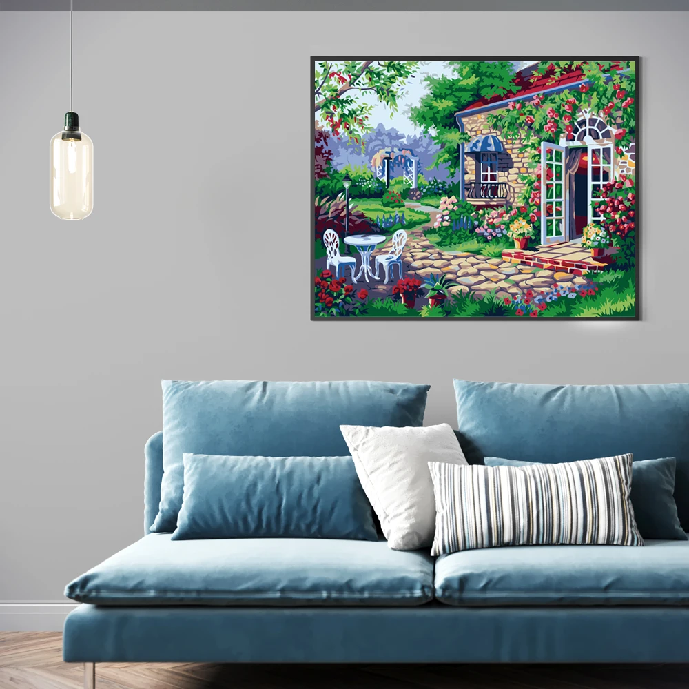  Алмазная живопись My Dream Home Spring вокруг красочных цветов деревьев 40*50 5d сделай