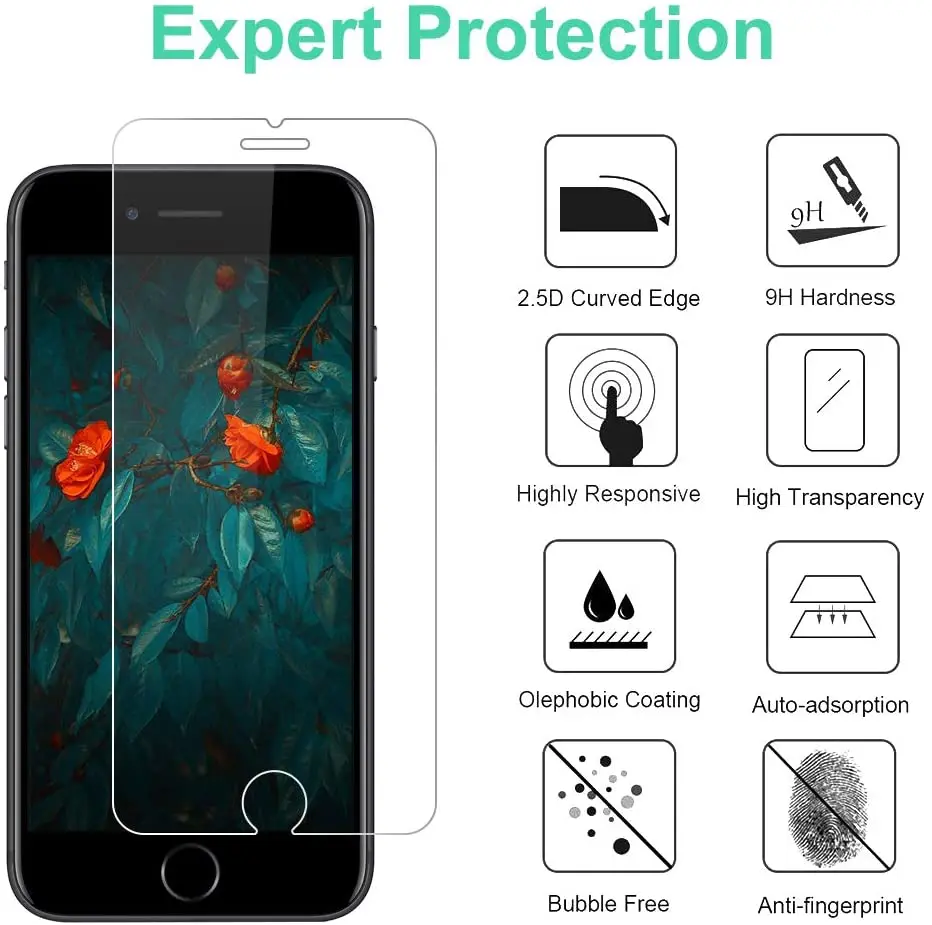  9H 2.5D прозрачное закаленное стекло защитная пленка для экрана iPhone SE 2020 6 6S 7 8