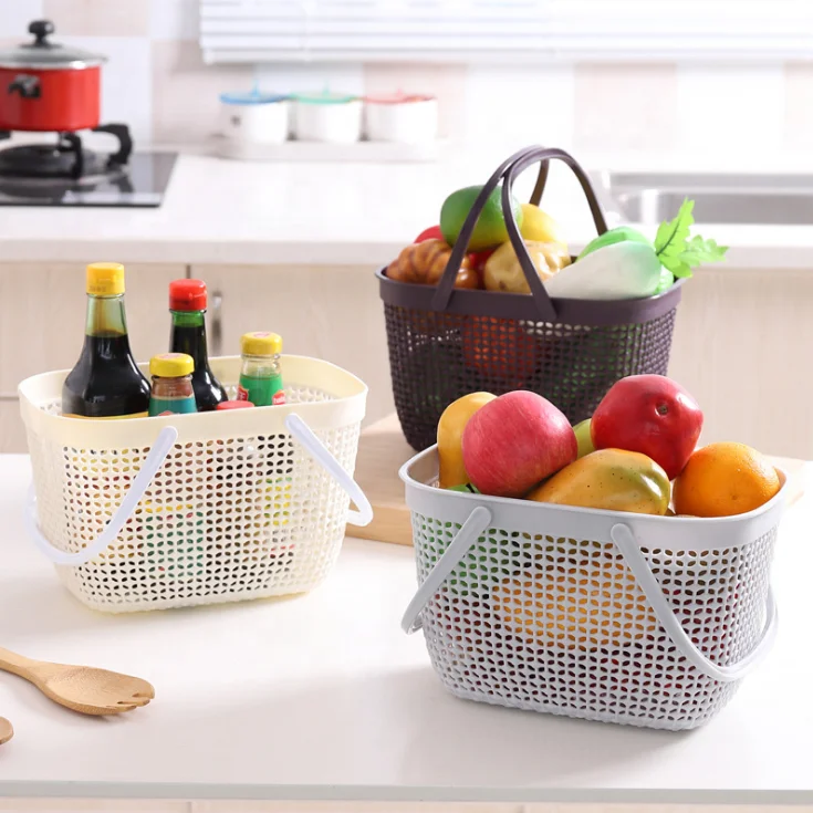 wholesales woven PP plastic basket for household supermarket shopping