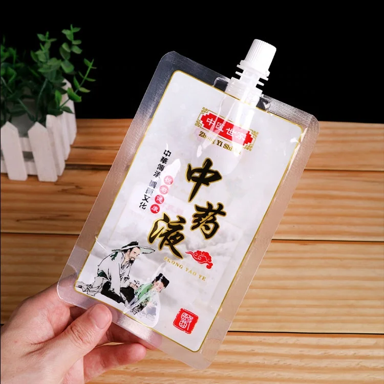 custom logo design juice plastic reusable clear drink baby food squeeze water refill jelly milk packaging spouted pouches bags