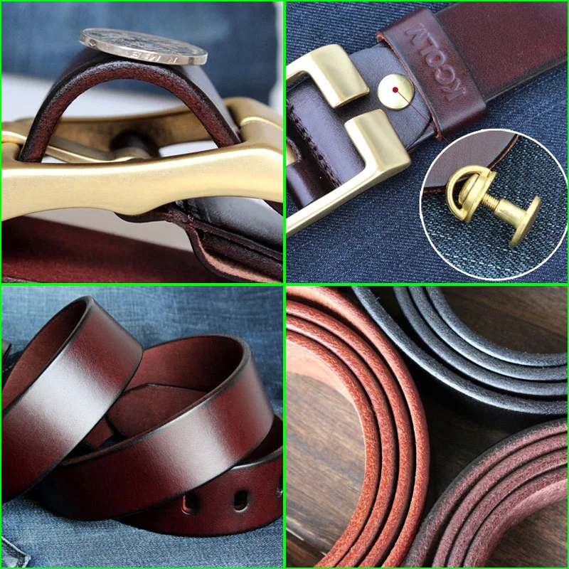 
High-end Solid Copper Buckle Top Genuine Leather Casual Fashion Luxury Men Designer Belts 