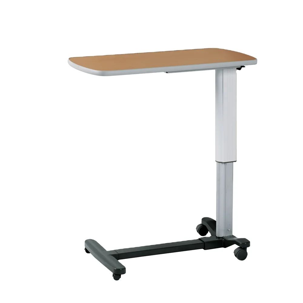 Medical Adjustable Movable ABS Overbed Table with Wheels for Hospital
