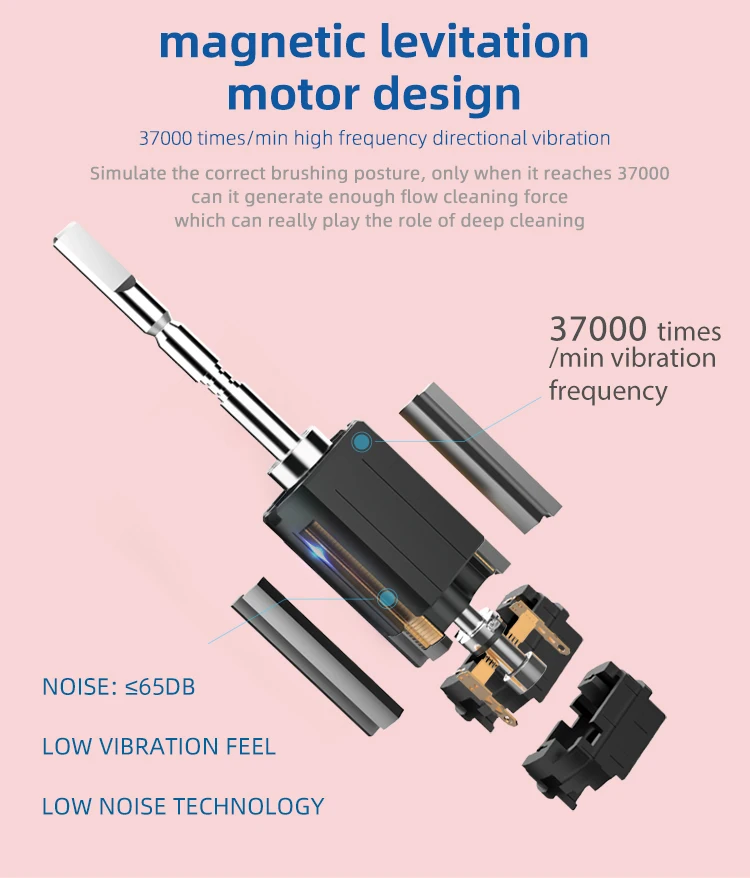 Автоматическая отбеливающая перезаряжаемая звуковая электрическая зубная щетка OEM для взрослых, электрическая зубная щетка