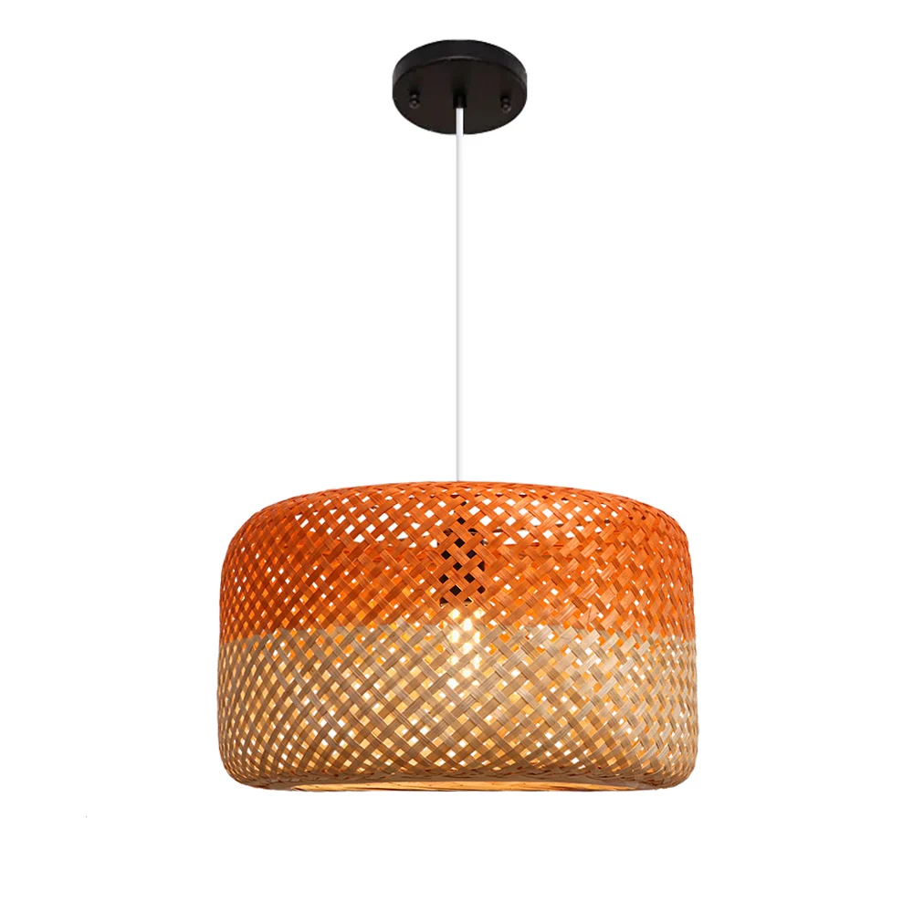 Fusen Handmade Rattan Chandelier Natural Bamboo Pendant Lighting Hotel Island Resort Restaurant Bar Home Decor Lamp Cover Usage