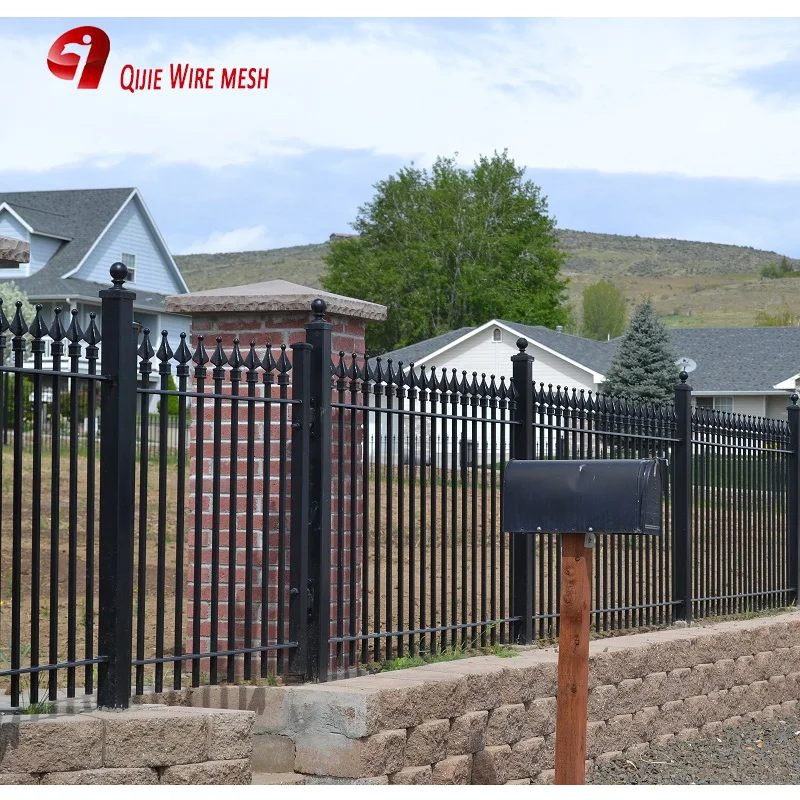 Black Wire Mesh Fence Panels Aluminium Wrought Iron Fence For Residential Use Wrought Iron Fence Basket