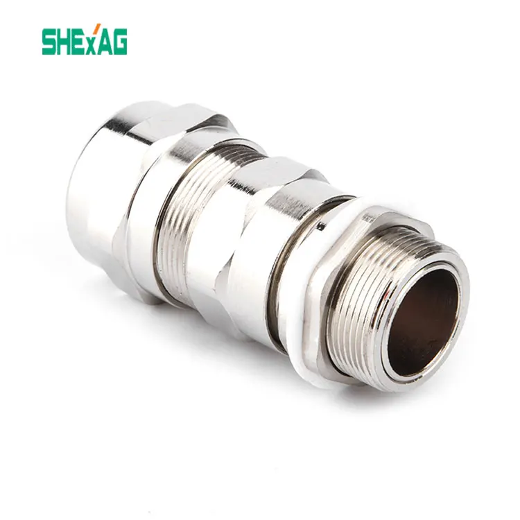 Free Sample Ip68 Iecex Atex Certified Explosion Proof Stainless Steel Industrial Brass Metal Cable Gland Connector with SANHUI