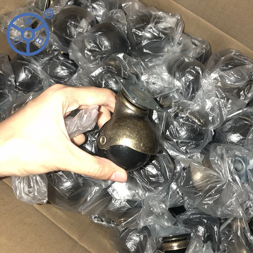 Мебель Кастор Виндзор античная латунь с капюшоном 2 дюйма Поворотный мяч ролик колеса пластик 5/16 рукояткой шеи стволовых тормозов для дивана