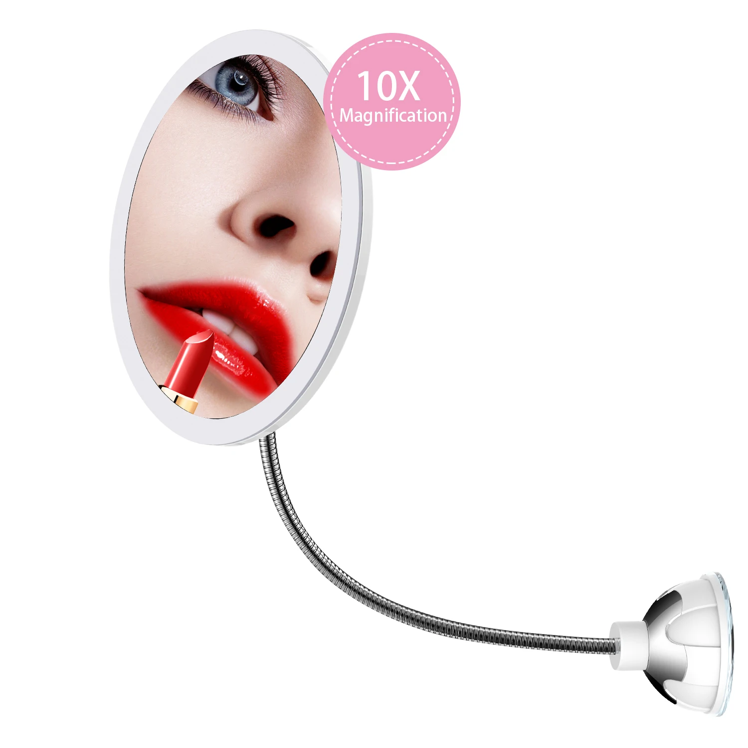 M7 бесплатный образец светодиодное увеличительное 360 зеркало для макияжа с присоской и