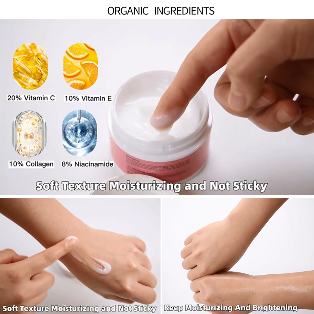 4 in 1 Beauty Facial Skin Care Whitening Anti Ageing Vitamin C E Face Tone Up Pigmentation Dark Spot Removing Cream