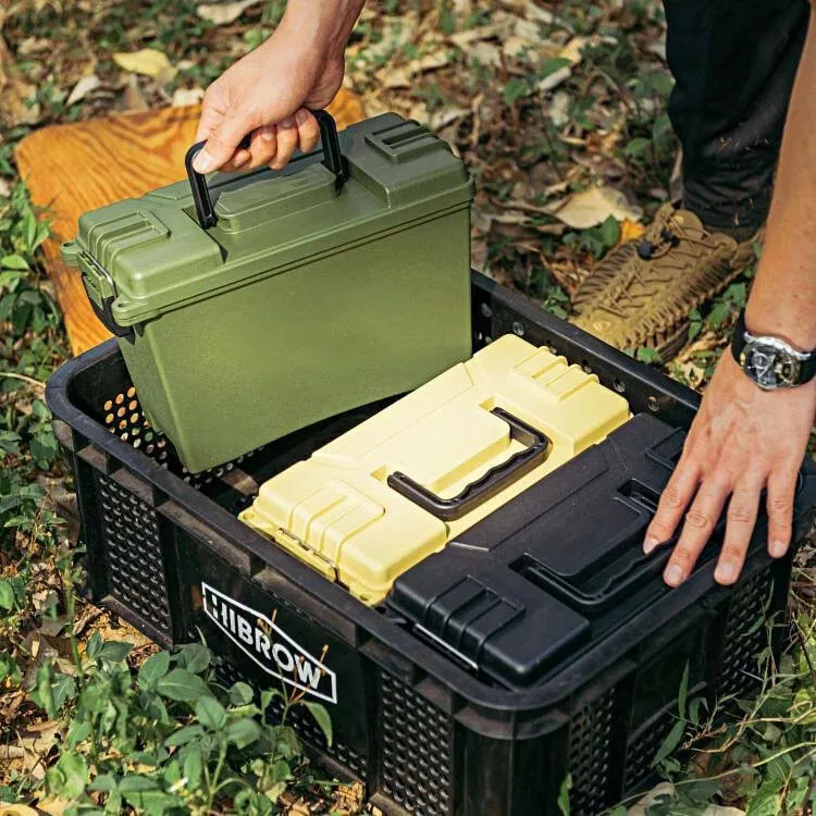 Outdoor Tool Storage Container Waterproof Ammo Case Ammunition Crate Box Portable Hard Plastic Black Tool Suitcase BF-ZDX01