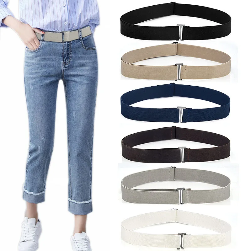 Adjustable slim  invisible wais belt elastic belt seamless jeans belts for women