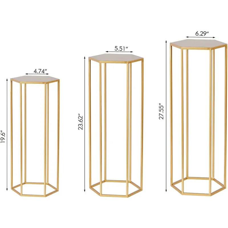 New Arrival Hexagon Metal Plant Stand White Nesting Display Table High Rack Flower Holder Corner Planter Pot Rack