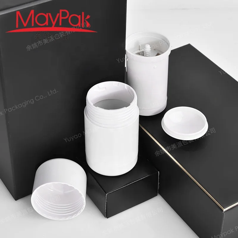 Black Deodorant Tube 50g Refillable Deodorant Gel Stick with Labeling, Made by Recyclable PCR Plastic for Bar Soaps