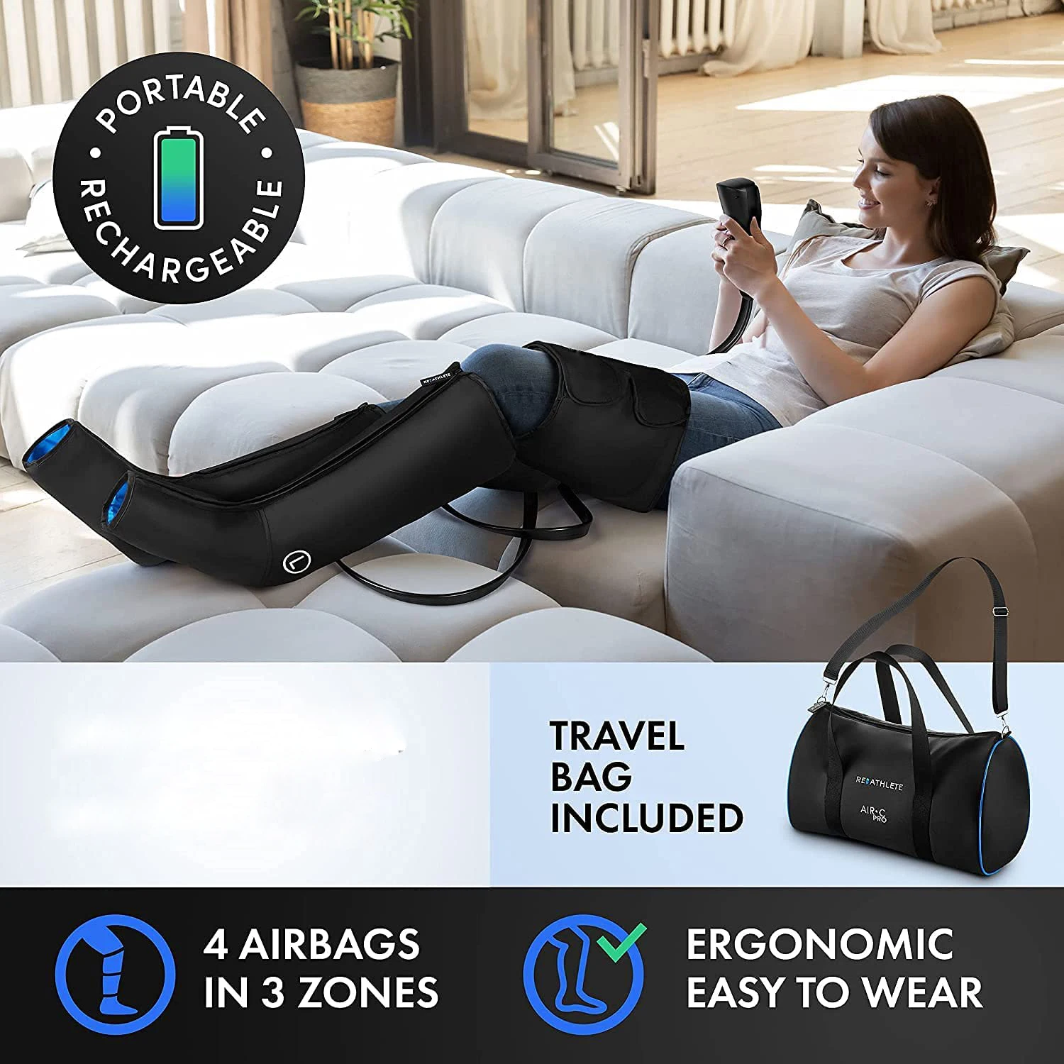 Wholesale Full Leg Compression Machine Inflatable Leg Foot Massager Blood Circulation Air Leg Massager