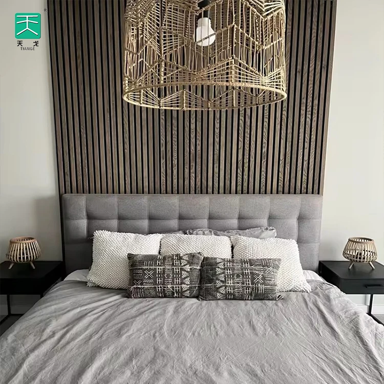 TianGe Acoustic Slat Wood Panels White Pvc Coating Baffle Ceiling Sound Proofing Felt Acoustic Panels