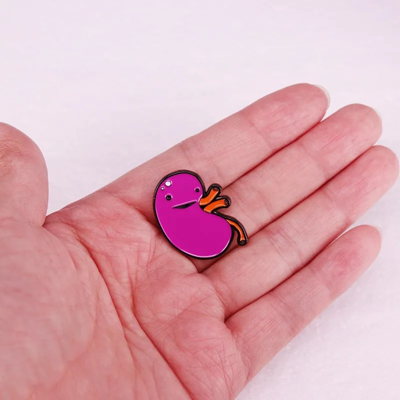 Renal Brooch Enamel High Quality Cartoon Nephridium Badge Body Organ Health Education Gift
