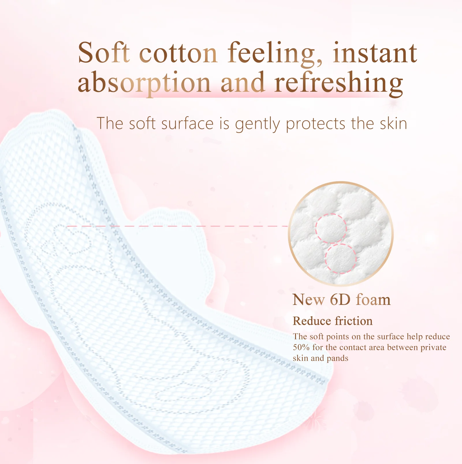 Hot Selling Female Organic Cotton Sanitary Pads Super AbsorbentDisposable Anion Napkins Manufactured in Japan with PE SAP