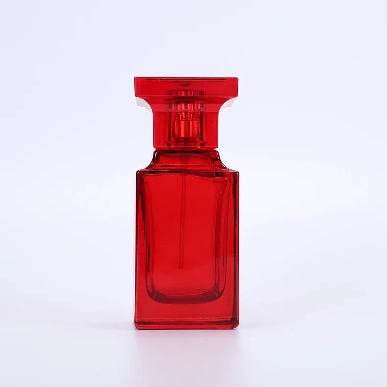 Wholesale High-end 50ml 55ml Customized Portable Press Glass Spray Bottle Empty Square Glass Perfume Bottle