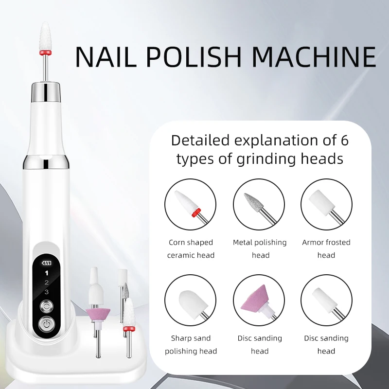 Wireless Rechargeable Professional Manicure File Set Portable Nail Drill   Electric Gel Nails Sander Polishing Machine