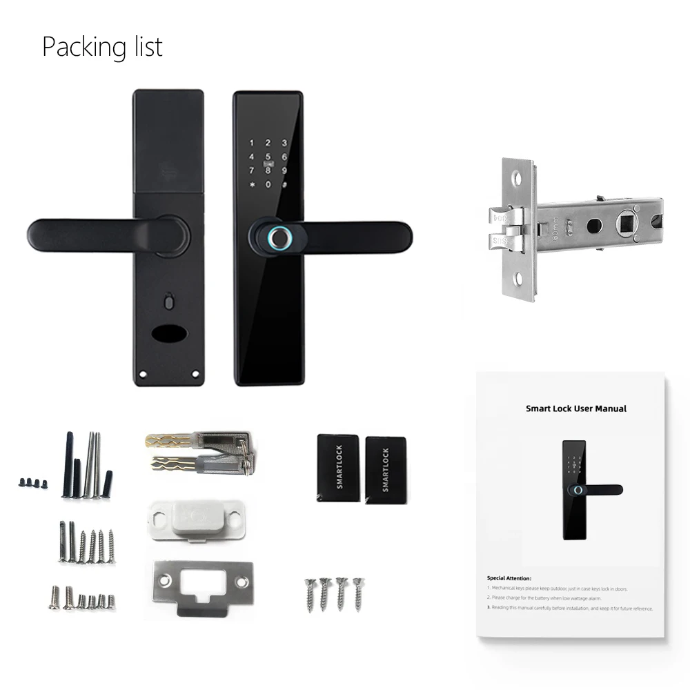 High Security Anti Theft BLE Fngerprint Digital Keyless Lock Waterproof Tuya WiFi App Smart Door Lock Biometric Lock