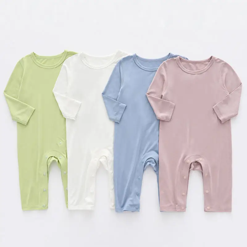 Modal baby pajamas jumpsuit summer thin newborn clothes long-sleeved baby bodysuit
