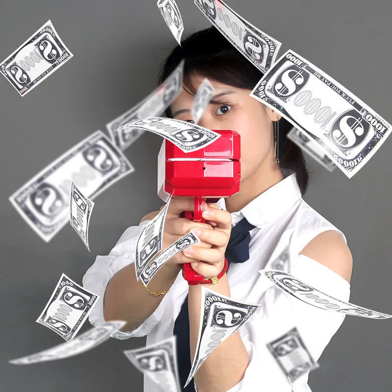 OEM Logo Party Portable Gold Dollar Bill Cash Rain Gun Spray Dispenser Super Pistola De Dinero Money Gun Shooter Money Gun