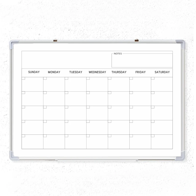 Factory customized Monthly Calendar Whiteboard Schedule Hanging Wall Magnetic White Board Dry Erase Hanging Writing Board