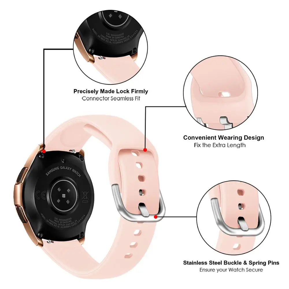 22mm Silicone Band for Samsung Galaxy Watch 46mm High Quality Sports Strap for Samsung Gear S3 Frontier/Classic for gt 2