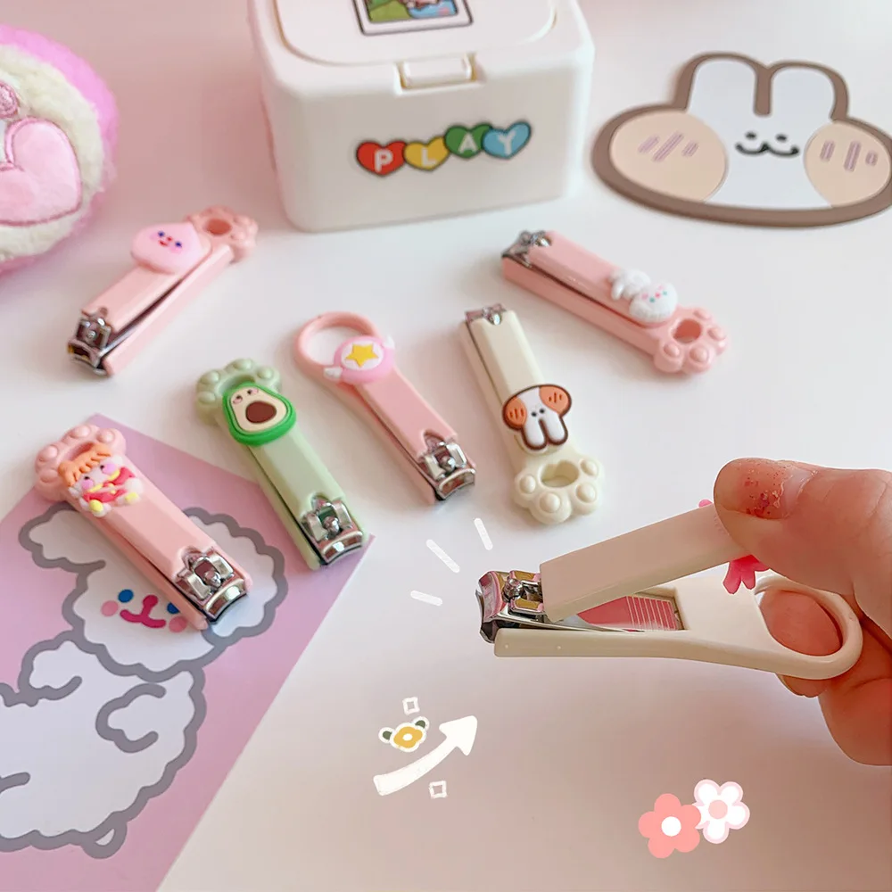 Wholesale Cute Cartoon Nail Cutters Anti Splash Rubberized Cover Toe Nail Clipper Mini Finger Nail Clipper