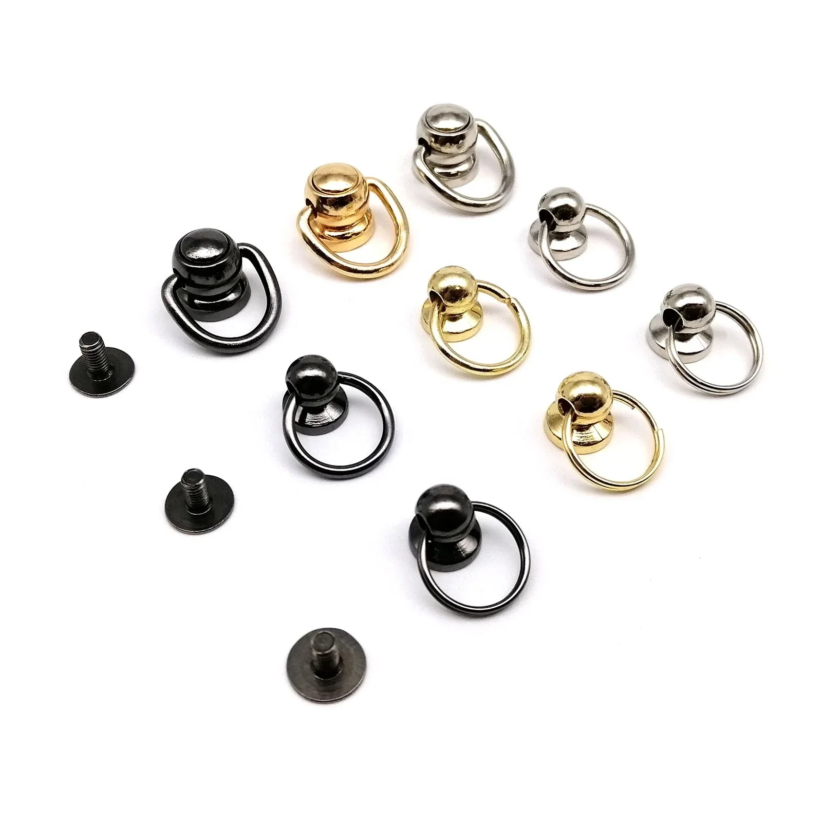 High Quality Zinc-alloy Ball Nail Screwback Chicago Screw Back Rivet Stud Spot with O Ring for Leather Bag Belt Phone Case