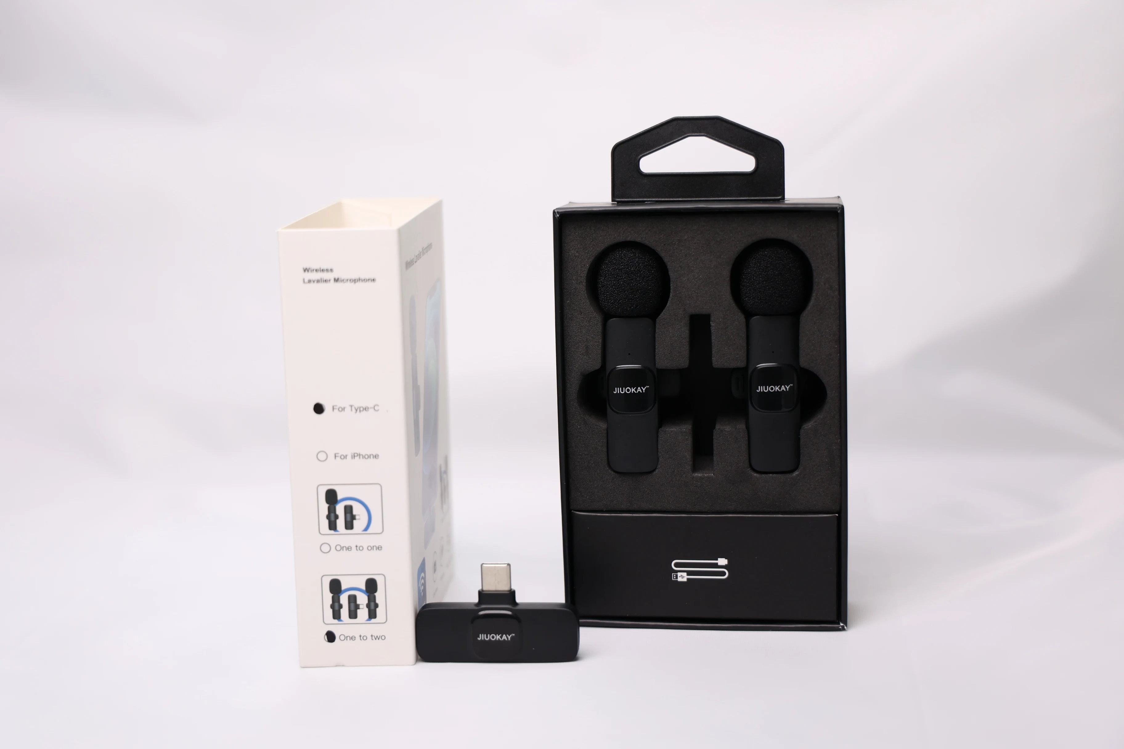 Wireless Lavalier Microphone Omnidirectional for Android Phones Plug-Play Mic with Clips for Video Recording