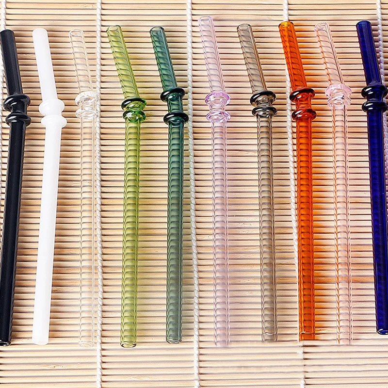 
Wholesale Dia=8mm Reusable Straight and Bent Borosilicate Glass Straw For Drinking 