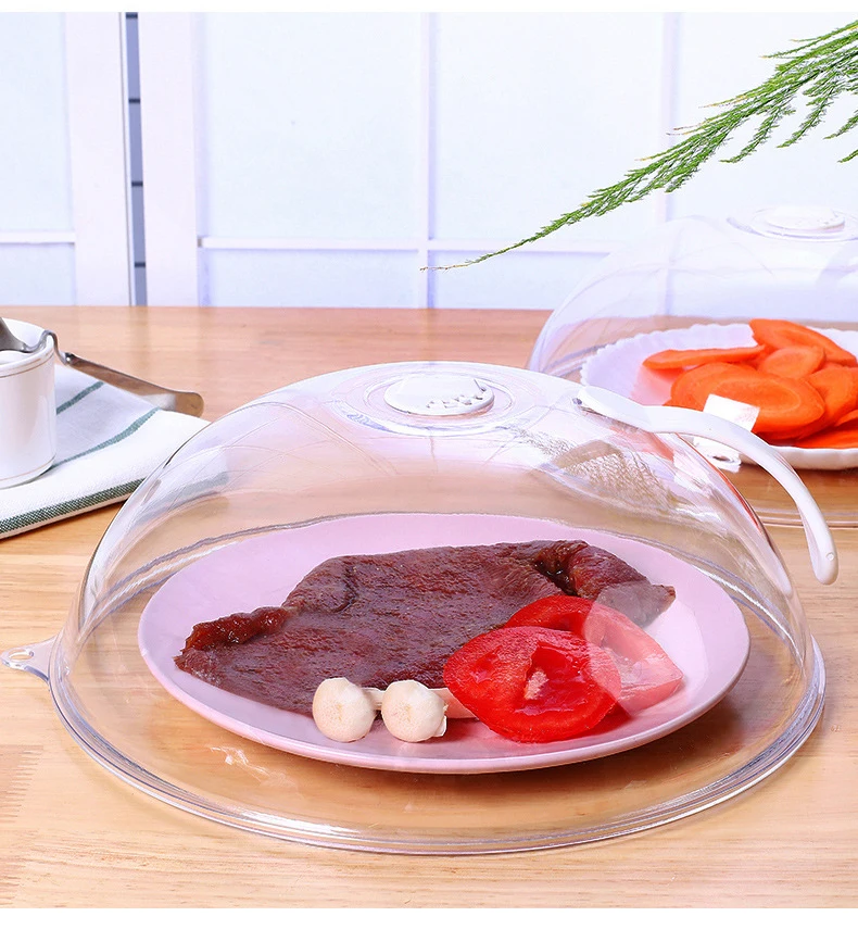 Reusable environmentally safe plastic microwave food cover transparent food preservation cover