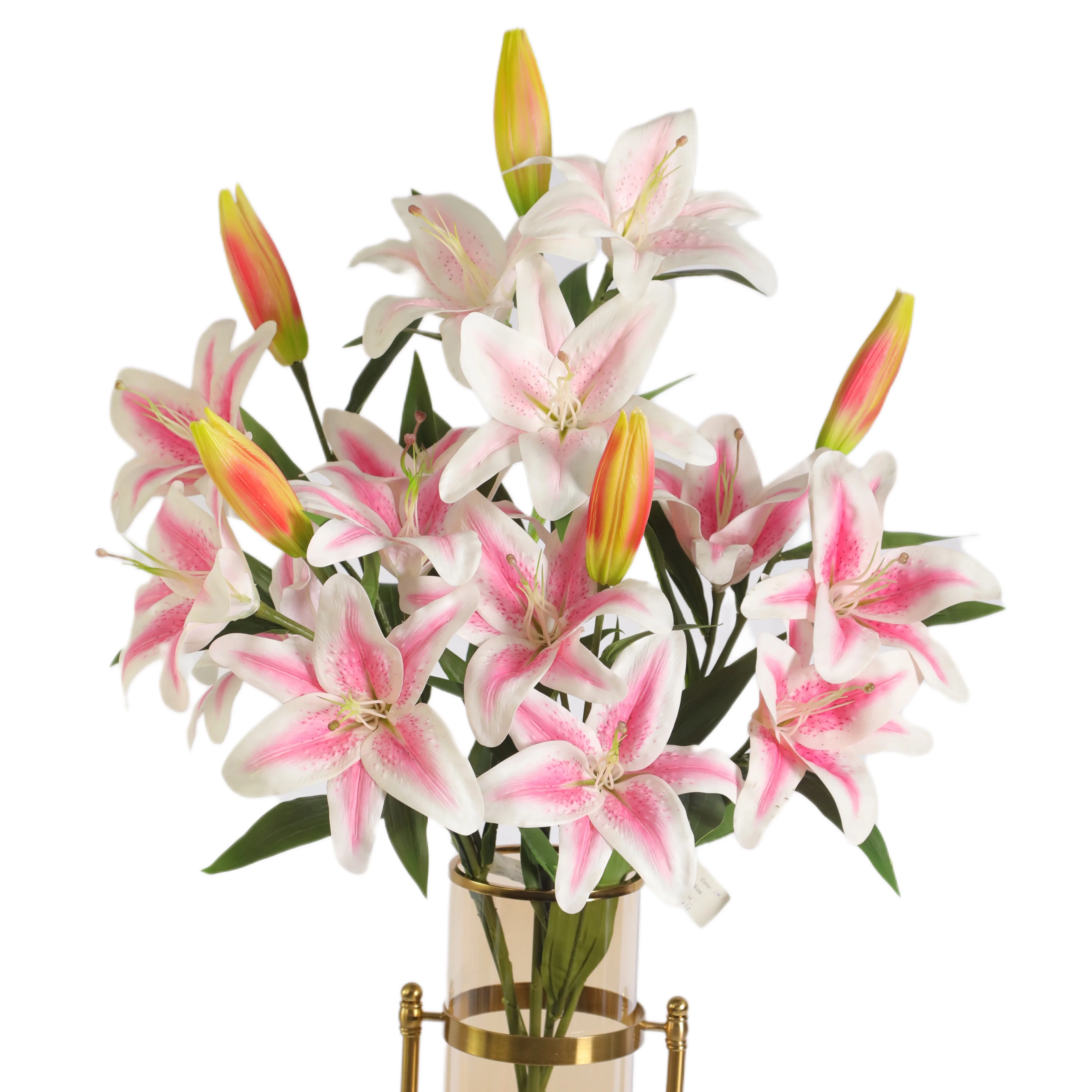 White Real Artificial Lily Flowers Arrangement, Flower Artificial Bouquet Wedding