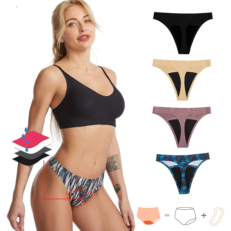 4 Layers Colorful Bamboo Bragas Menstruales Super Absorbent Lining Leakproof Physiological Period Menstrual Panties Underwear