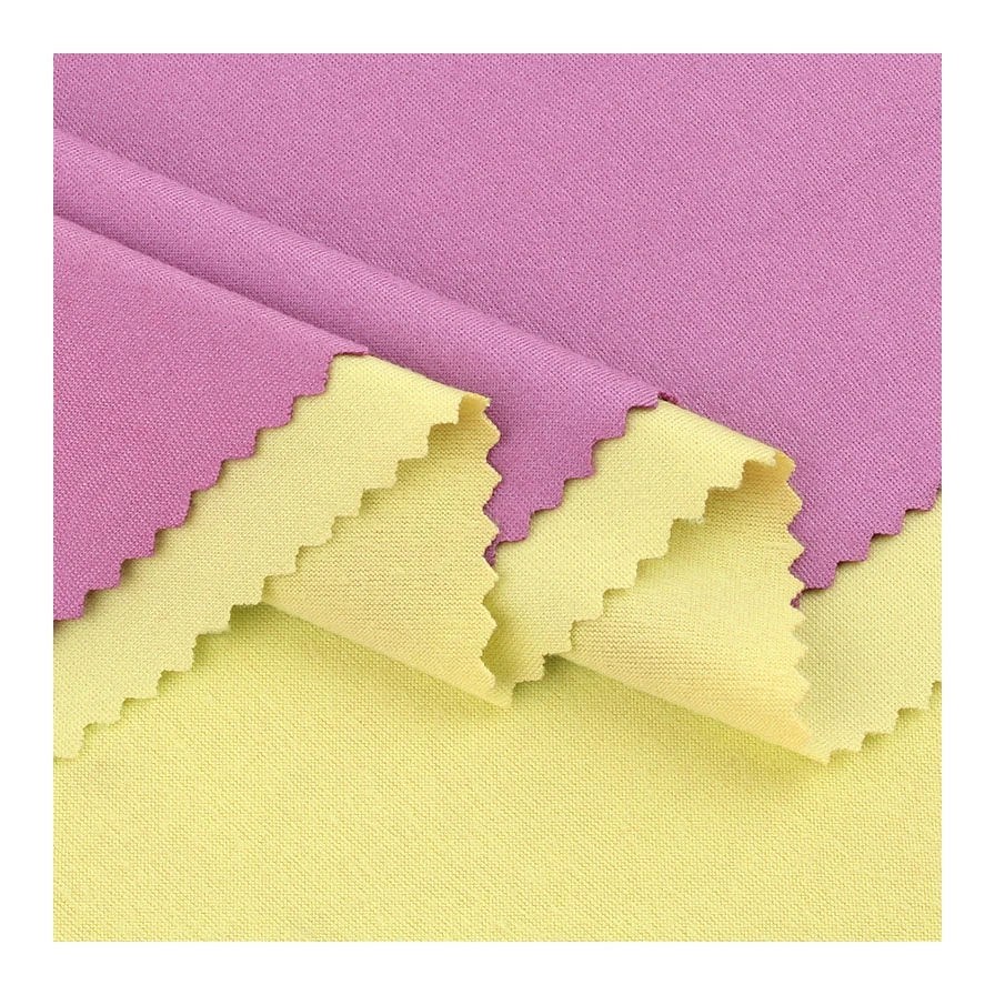 Stock Yummy Fabric 93% Poly 7% Spandex 4 way stretch DTY Double Brushed Jersey Fabric Print Knit Fabric Shirt lining