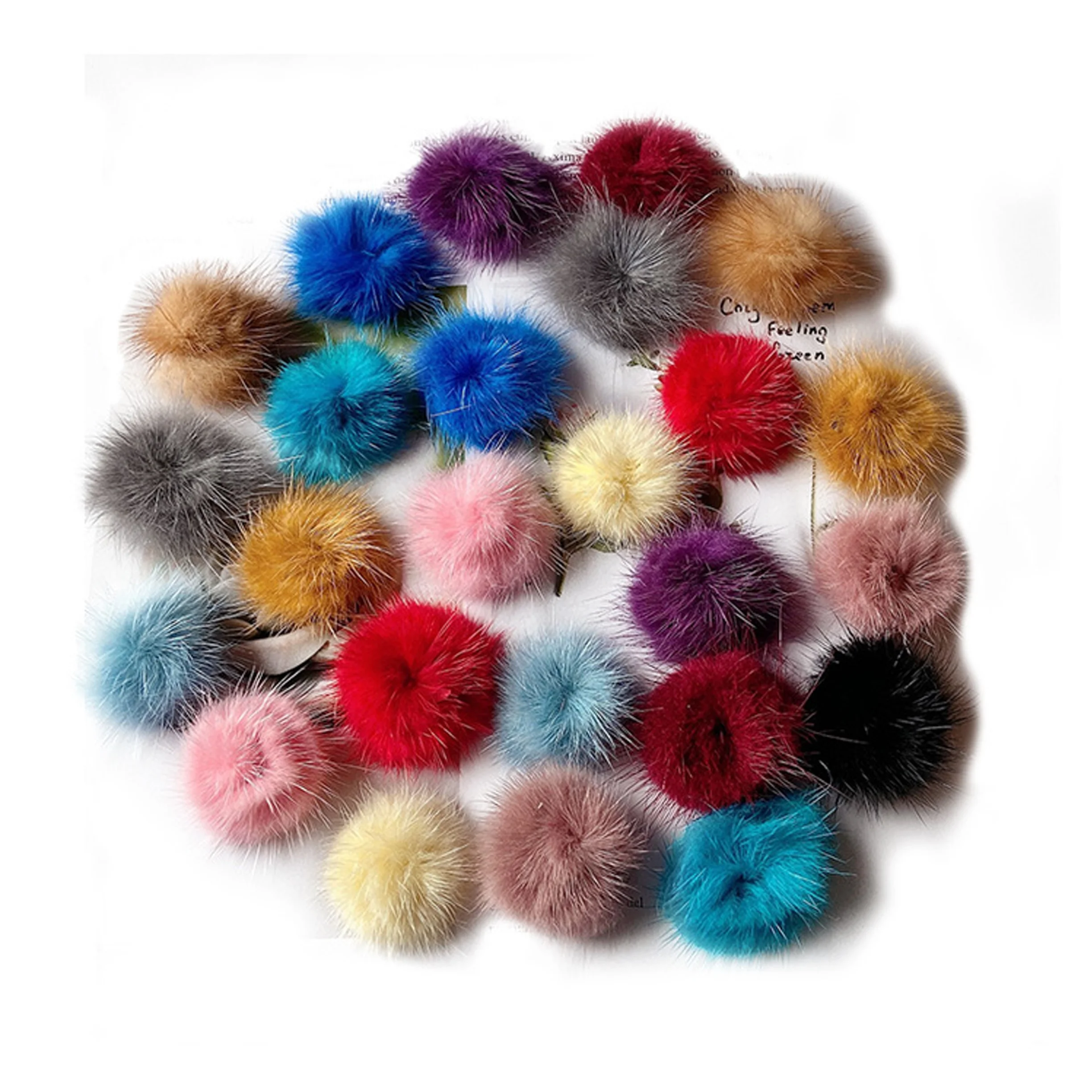 3cm 1Inch Colorful Faux Mink Hair Craft Pom Faux Fur Poms Balls for Hobby Supplies DIY Creative Crafts Party Decorations