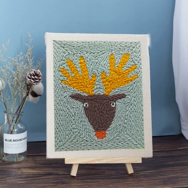 Wholesale Rug Hook Sets Lovely Parrot Animal Framed Professional Punch Needle Kit