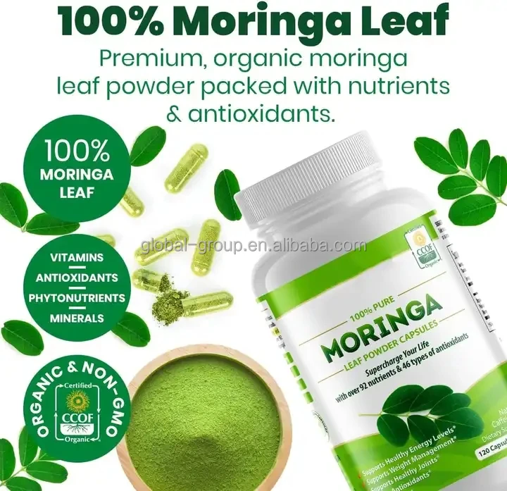 Pure Organic Supports Energy Moringa Metabolism Moringa Powder Moringa Capsules