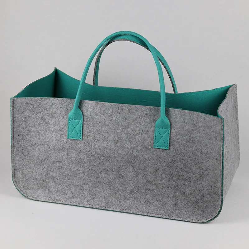 
Factory wholesale felt fabric bags to sample processing felt pouch bag logo custom felt trug bag 