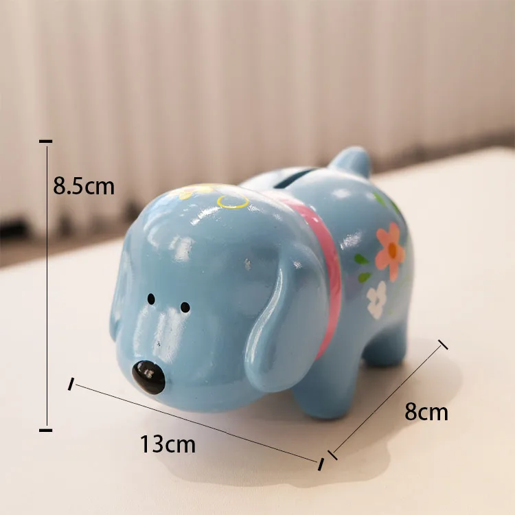 Wholesale children birthday gift piggy bank Cute ceramic dog piggy bank  custom money safe box  for kids