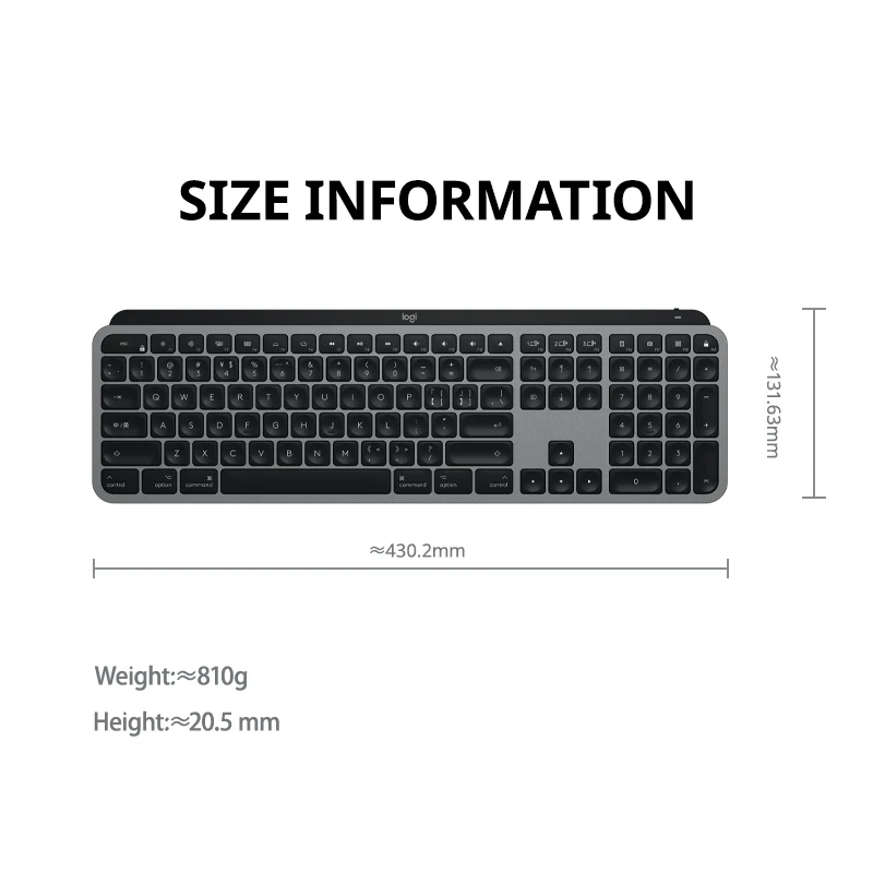Hot Selling Wholesale Original Logitech Mx Keys For Mac Smart Office Bluetooth Backlit Rechargeable Wireless Keyboard
