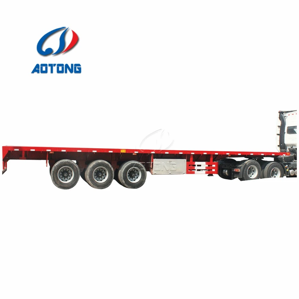 2 Axle 3 Axle 20FT 40 Ft  Trailer Chassis Flat Bed Flatbed Trailer/container flatbed trailer for sale