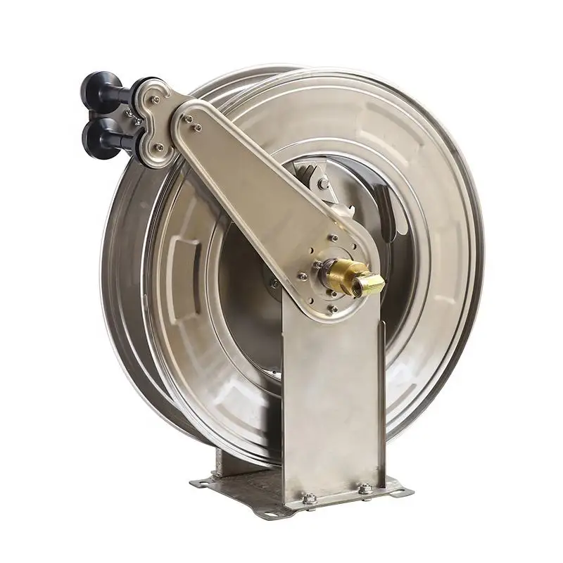 SPS 5000 PSI 50 FT Double Arms Automatic Telescopic High Pressure washer Hose Reel 304 Stainless Steel Garden Car Washer Hose
