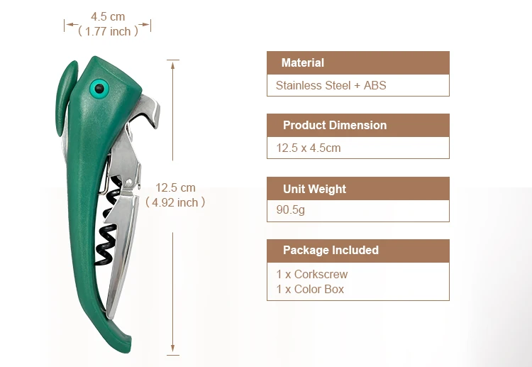 Sinowin OEM Professional Custom Laser logo Waiters Corkscrew Barware Customized Wine Corkscrew Bottle Opener