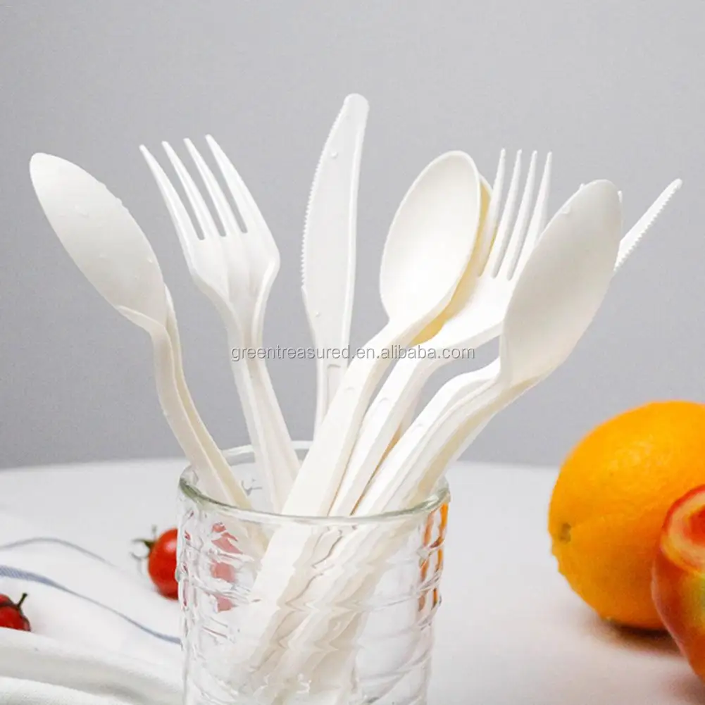 Disposable Kitchen Cutlery Compostable biodegradable Spoon  Fork and knife