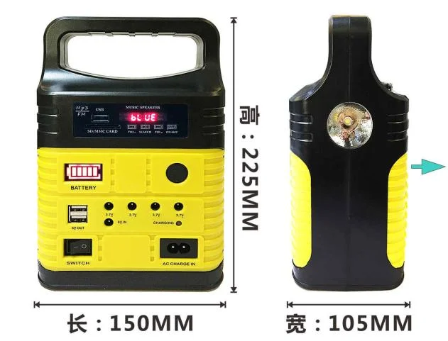 portable solar generator light system with fm radio home solar lighting solar power bank & power station